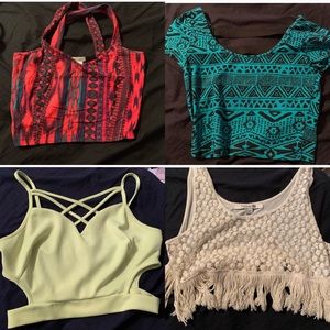 Set of 4 crop tops